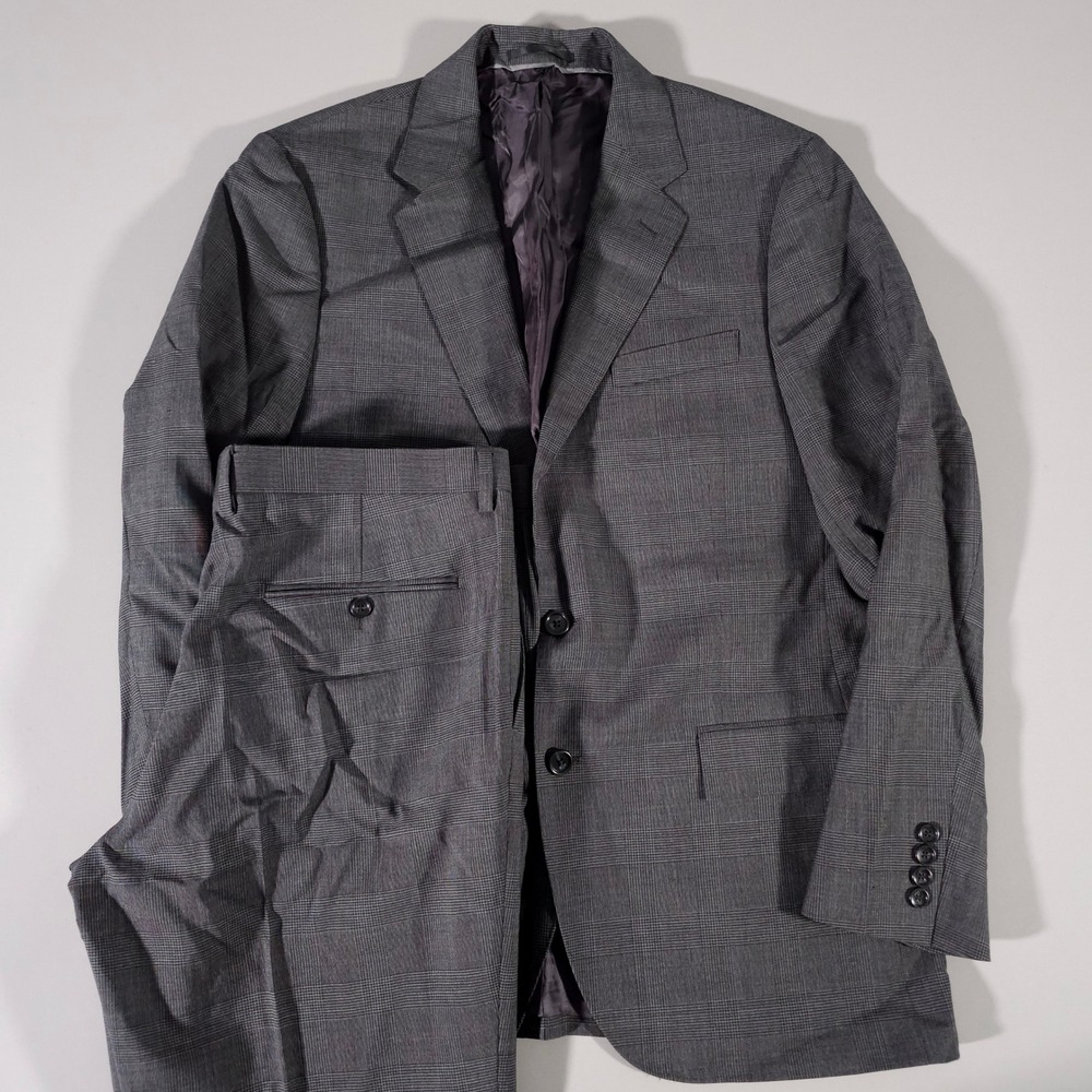 J.Crew Ludlow Suit Jacket Mens 42R Grey Glen Plaid Marzotto Wool Slim Fit